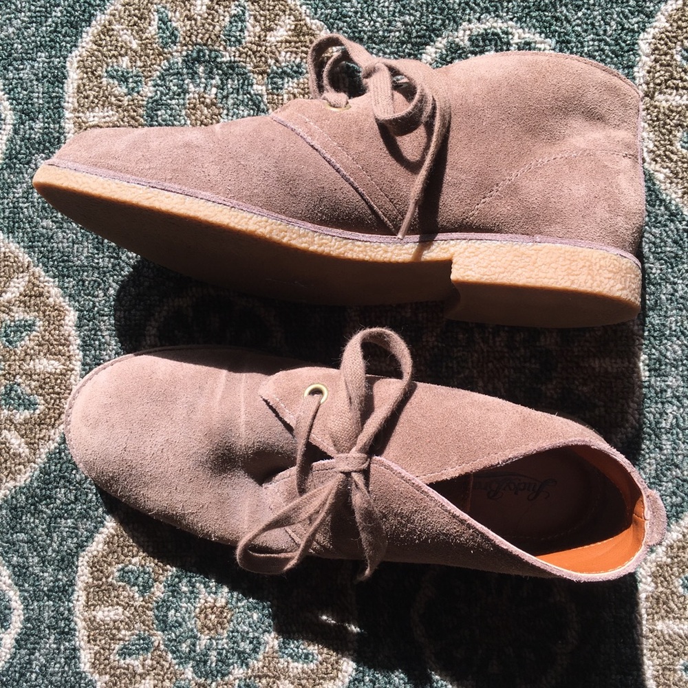 Light brown, suede booties. Lucky Brand.